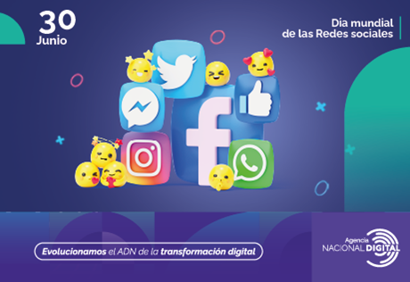 Descripción de la imagen: Ilustración Digital en 3d que muestra los logotipos de las redes sociales, Twitter, Messenger, Instagram, Facebook, Whatsapp, junto a 7 emoticonos con emociones diferentes y el símbolo de “me gusta”.