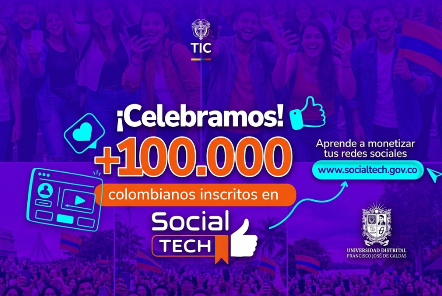 Más de 100.000 colombianos inscritos en el programa Social Tech para fortalecer habilidades digitales.